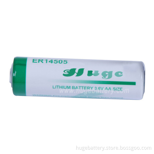 3.6V No-Rechargeable Er14505 AA Lithium Thionyl Chloride Li-Socl2 Battery, 2, 400mAh